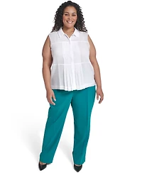Calvin Klein Plus Collared Neck Sleeveless Top