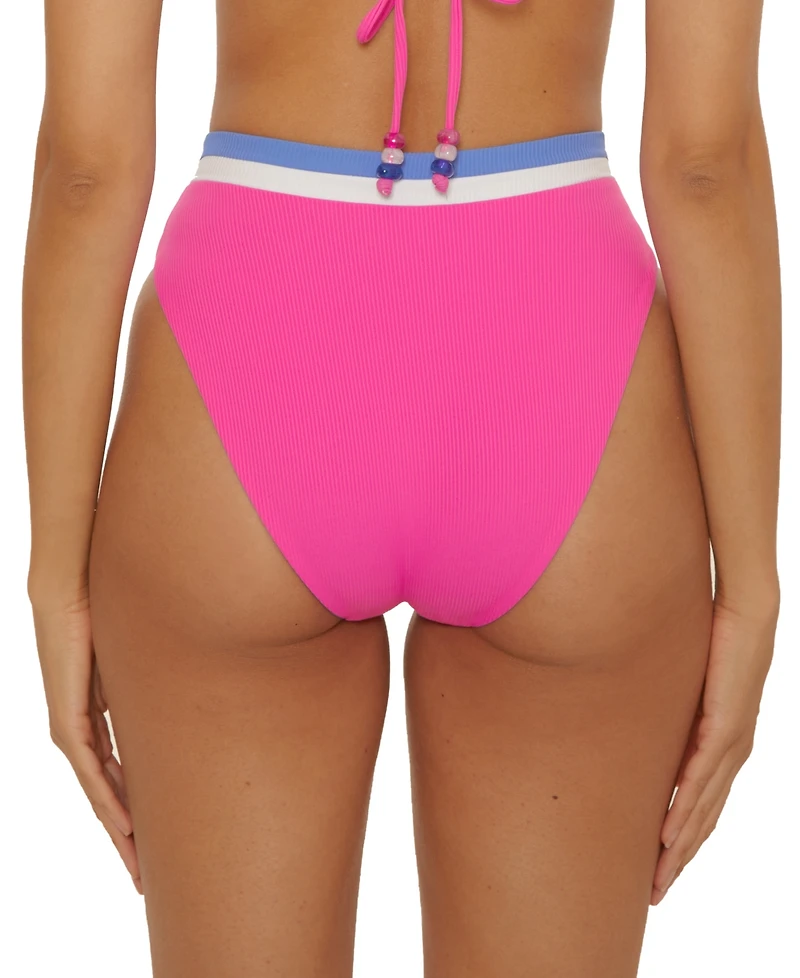 Becca Women's Color-Block High-Waist Swim Bottoms