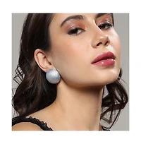 Sohi Women's Ribbed Stud Earrings