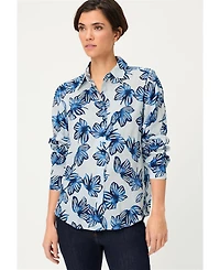 Olsen Women's Floral Stripe Shirt