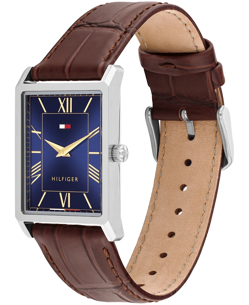 Tommy Hilfiger Men's Quartz Brown Leather Watch, 25.5 mm