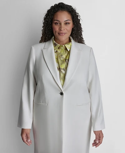 Dkny Plus Notch Collar Buttoned Jacket
