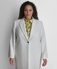 Dkny Plus Notch Collar Buttoned Jacket