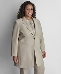 Dkny Plus Notch Collar Buttoned Jacket