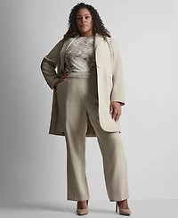 Dkny Plus Notch Collar Buttoned Jacket