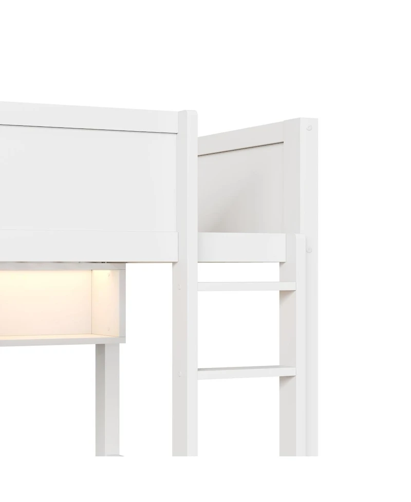 Streamdale Furniture Full Xl over Full Xl Bunk Bed with Storage, Led