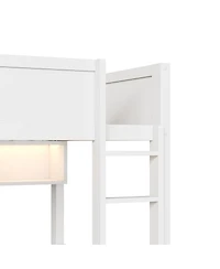 Streamdale Furniture Full Xl over Full Xl Bunk Bed with Storage, Led