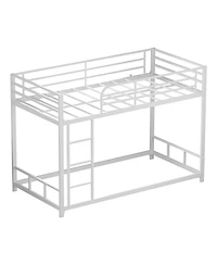 Streamdale Furniture Twin Over Twin Metal Bunk Bed with Guard Rails & Ladder, Space-Saving