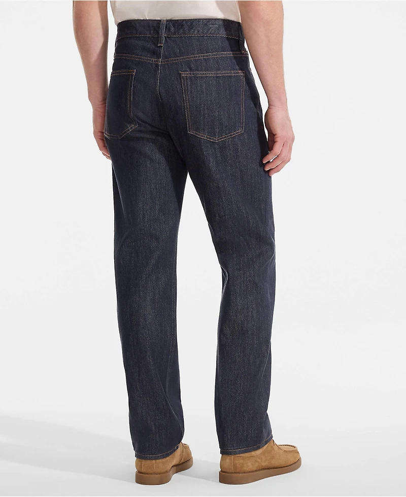 Lands' End Men's Rigid Comfort Waist Classic Fit Stay Blue Jean