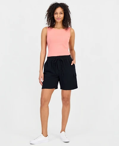 Style & Co Women's Cotton Gauze Pull-On Cargo Shorts, Macy's Exclusive