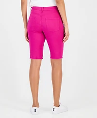 Style & Co Women's Mid-Rise Raw-Edge Bermuda Jean Shorts, Created for Macy's
