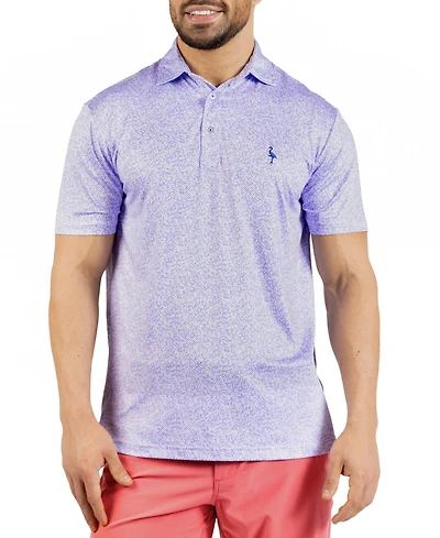 TailorByrd Men's Abstract Maze Printed Performance Polo