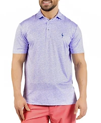 TailorByrd Men's Abstract Maze Printed Performance Polo