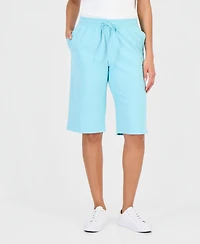 Style & Co Women's Mid Rise Sweatpant Bermuda Shorts, Created for Macy's