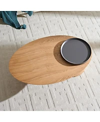 Streamdale Furniture Modern Oval Luxury Coffee Table, Sophisticated Living Room Center Table
