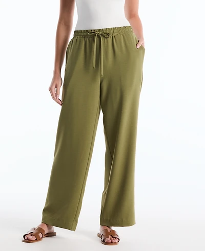Rafaella Petite Drawstring Wide-Leg Pants