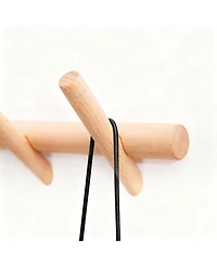 Yigii Beech Wood Wall Hooks for Coats, Hats, Scarves - Durable, Easy Install