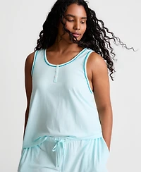 State of Day Women's Henley Tank & Shorts Pajama Set, Macy's Exclusive