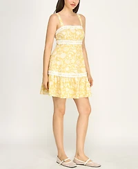 Trixxi Junior's Sleeveless Ric Rac Trim Short Dress