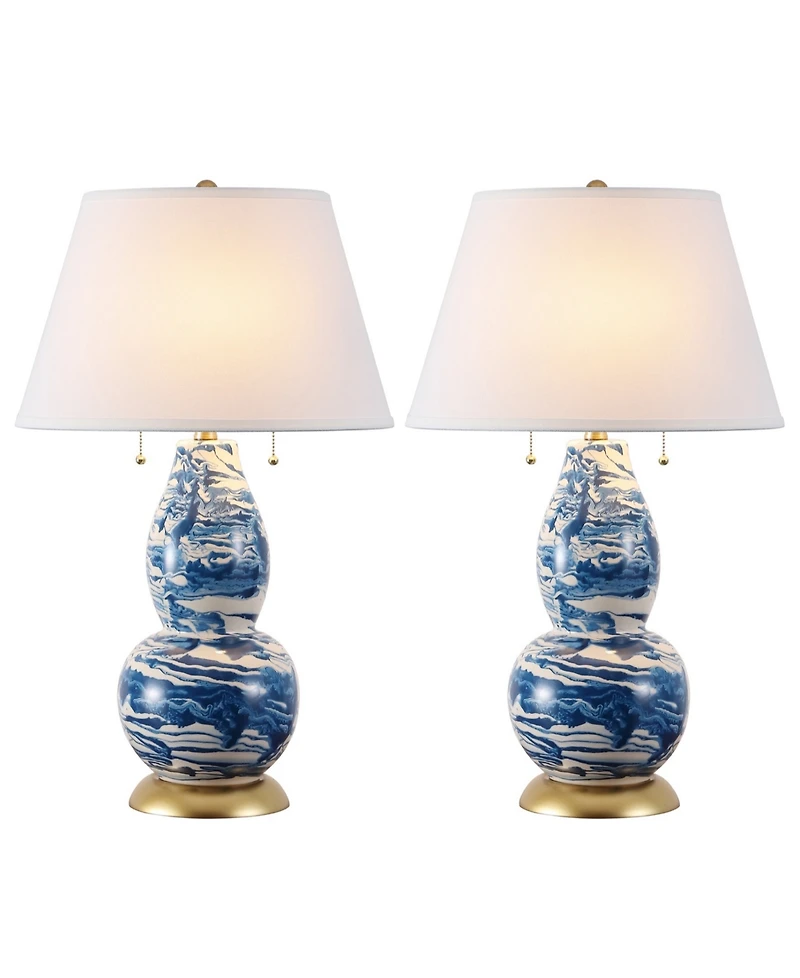 Safavieh Set of 2 Color Swirls Glass Table Lamp