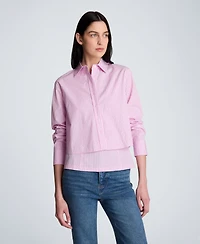 Kenneth Cole Women's Cropped Long-Sleeve Shirt