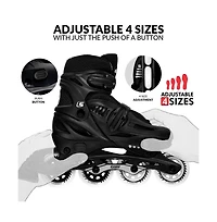 Crazy Skates Blade Adjustable Inline with Urethane Wheels