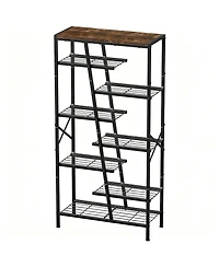 Yigii Boot & Shoe Storage Rack with Rustic Brown Finish