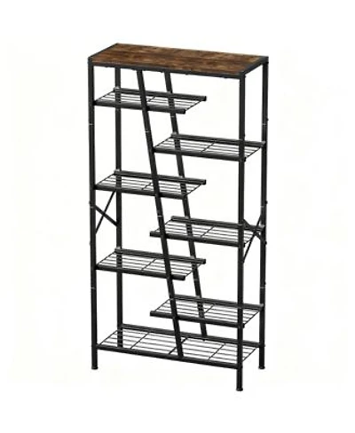 Yigii Boot Shoe Storage Rack With Rustic Brown Finish