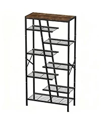 Yigii Boot Shoe Storage Rack With Rustic Brown Finish