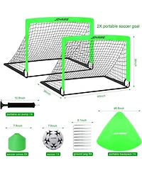 Joyaire Pro-Grade 4x3ft Pop-Up Soccer Goal for Kids – Durable 5-Layer Tear-Resistant Net & 10mm Poles, Portable Training Set with 4 Ball