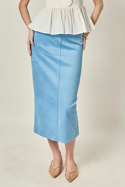 English Factory Women's Suede Midi Skirt