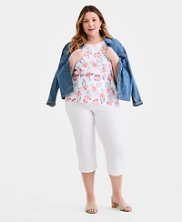Style & Co Women's Plus Size Short-Sleeve Scoop-Neck Top, Exclusively at Macy's