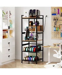 Streamdale Furniture 3D Printer Stand with Filament Storage & Power Panel, Metal Frame Workstation