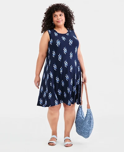 Style & Co Plus Printed Flip-Flop Dress, Macy's Exclusive
