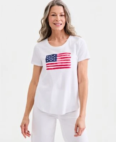 Style Co Womens Americana Graphic Short Sleeve Crewneck T Shirt Macys Exclusive