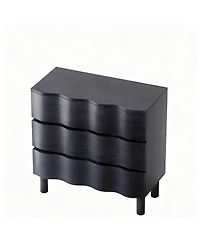Yigii Modern 3 Drawer Dresser with Wave Design for Bedroom