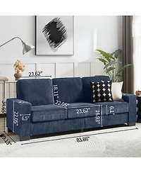 Streamdale Furniture Corduroy 83.86" Modern Compressed 3-Seater Sofa for Living Room