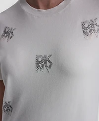 Dkny Jeans Women's Embellished Logo Crew Neck Sweater