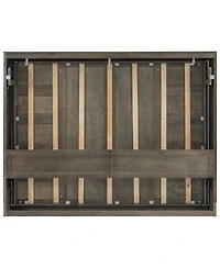 Streamdale Furniture Full Size Murphy Bed with Led Light, Foldable Cabinet