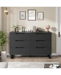 gaomon 6 Dresser for Bedroom, 47.2 in Wide Dresser, Freestanding Vertical Drawer Cabinet with Storage, Wooden Closet Storage Chest for Living Room
