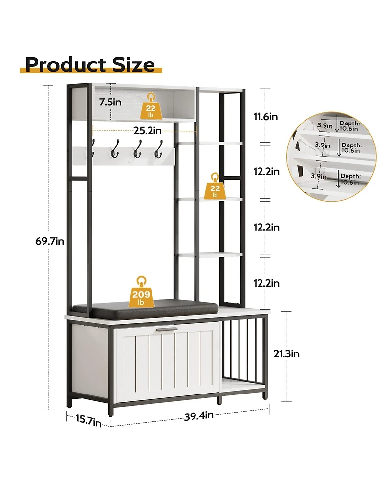 Rainsken Hall Tree Coat Rack