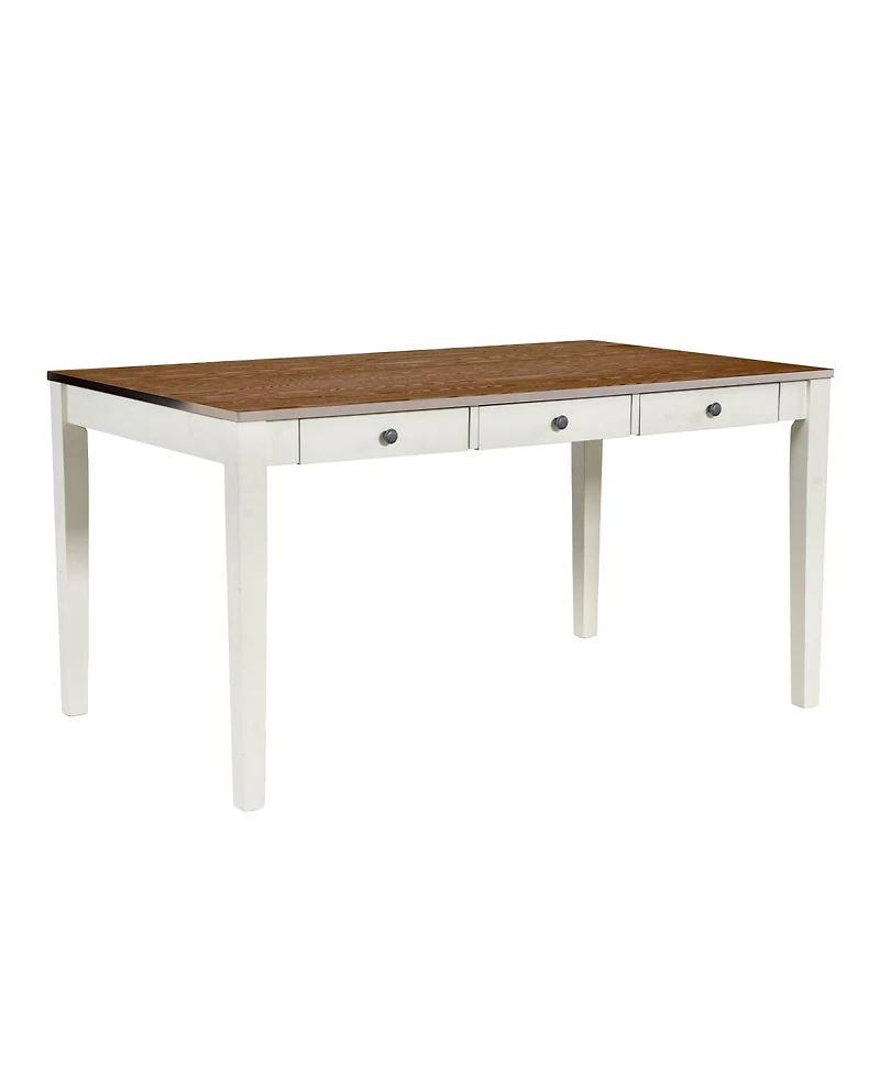 Streamdale Furniture Mid-Century 6-Piece Wood Dining Set with Drawer, Chairs & Bench