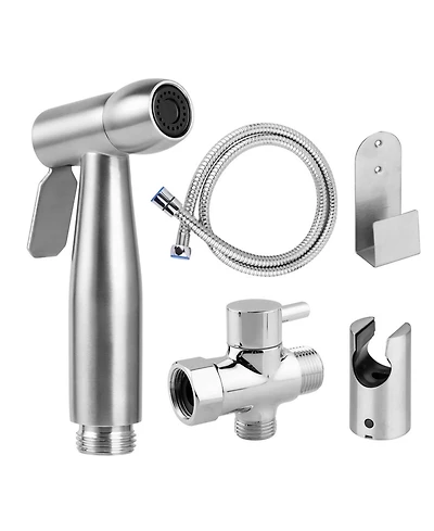 Rainsken Stainless Steel Handheld Bidet Sprayer for Toilet, Bathroom Bidet Accessory Attachment with Hose