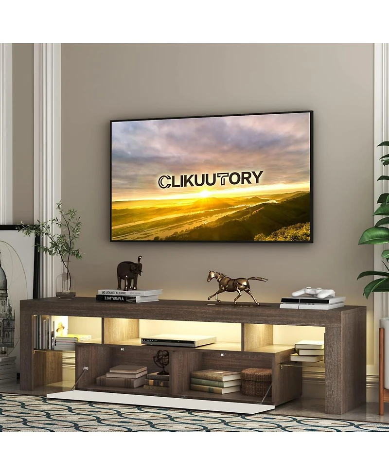 Streamdale Furniture Dfw Modern Led Tv Stand with Storage Drawer for 40-75 Inch TVs