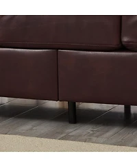 Streamdale Furniture 79" Three Seater Sofa, Modern Faux Leather Couch with Storage