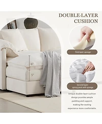 Streamdale Furniture Chenille Modular Sectional Sofa with Deep Wide Seat & Double Cushions