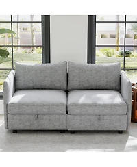 Streamdale Furniture Mid Century Modern Loveseat Sofa Couch with Storage
