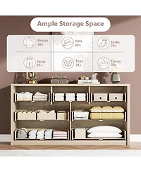 gaomon 7 Drawer Dresser for Bedroom Wide Modern Chest of Drawers Large Wood Dresser Wooden Storage Organizer for Living Room Hallway Entryway