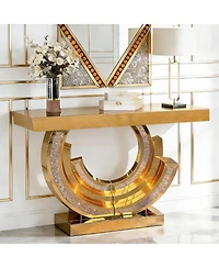 Streamdale Furniture Crushed Diamond Mirrored Console Table