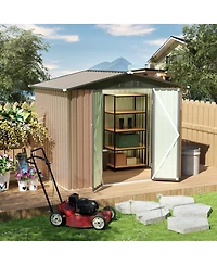 Streamdale Furniture 8FT x 6FT Apex Roof Garden Shed - Galvanized Steel Storage House